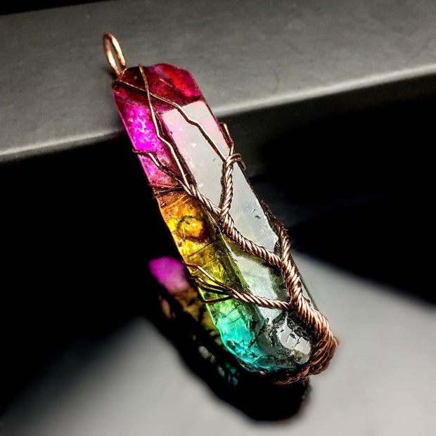 Rainbow Tree of Life Pendant