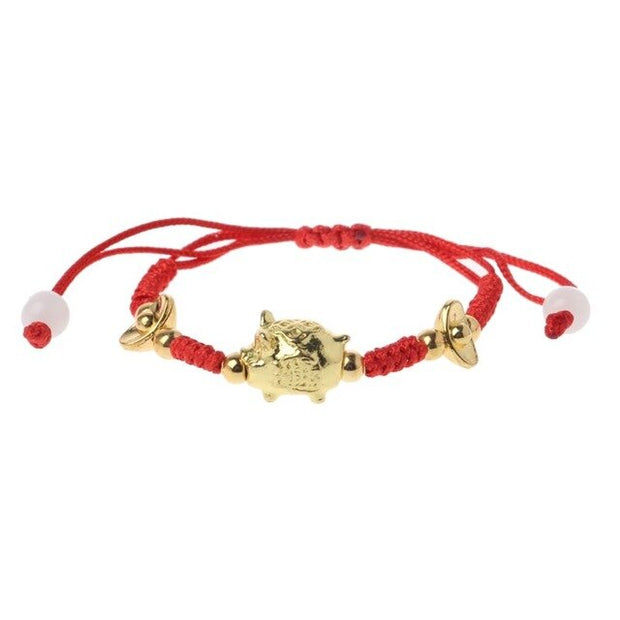 Red String Golden Pig Protection Bracelet